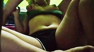 Girlfriend's homemade uncensored deepthroat ball licking cum swallow bedroom tease