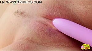 Redhead Babes Hump Double-Ended Dildo Doggy Style POV