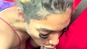 curly babe spits deepthroat big cock in public car