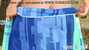 Perfect Big Ass Blonde Playboy Milf Jillisa Lynn Strips Naked Outdoors