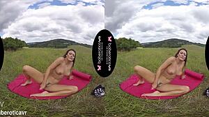 vanessa decker, solo fingering your trimmed pussy outdoors in vr?