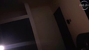 Teen solo strokes monster cock moaning wildly in hotel room