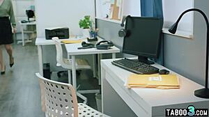 Lesbian Boss Strap-On Pounds Anna Claire Clouds' Tight Holes