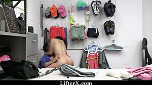 Officer Commands Caught Thief to Spread Legs for Hard Garage Pounding