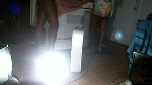 thick ebony bbw milf shares big black cock doggystyle in swinging threesome