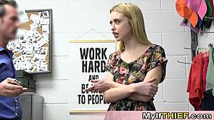 i begged my stepmom to save me from the shop cop with her big tits