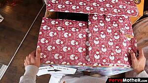 mommy's xmas surprise hides in the box ready for fun