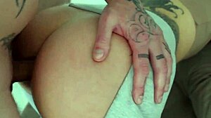 plump slut's tight ass gapes wide from rough anal creampie closeup