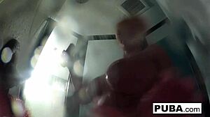 nikita von james soaps up her big tits in shower