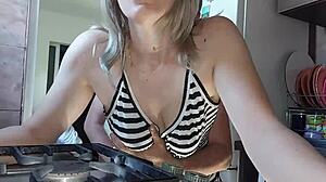 kitchen pussy creampie ditches dinner for dripping cum