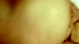 Tight Pussy Closeup in Retro Blue Film Action