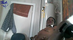 thick ebony bbw milf shares big black cock doggystyle in swinging threesome