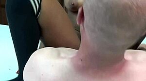 Skinny Black Slut Gags On Deepthroat Anal Cock