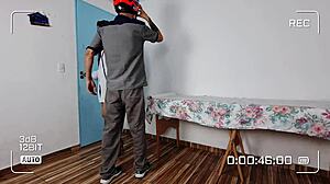 doctor checks motoboy's rock hard cock surprise