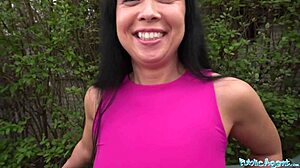 public agent milf bends over garden shed for fat cock doggystyle pounding