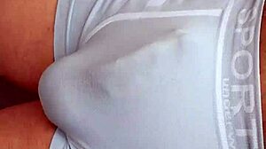 Hardon Bulges in Tight Public Shorts Outdoor Tease