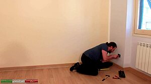 boot TRAMPLING my slave face again mistress feet crush in full domination boots session