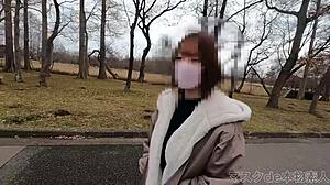 japanese college girl h cup tits outdoor blowjob godlike body exposed