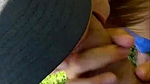 Watch this 18yo yoga teen deepthroat my cock outdoors!