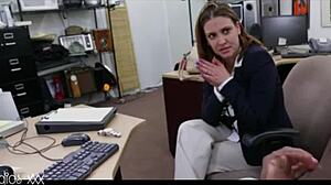 foxy big boobs business lady's pussy gets pounded