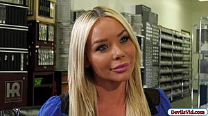 busty blonde babe bangs boss dude for that office gig