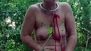 french bdsm maid slave chained vibrator slapped into outdoor orgasm humiliation pov