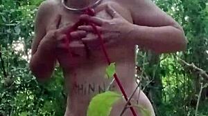 french bdsm maid slave chained vibrator slapped into outdoor orgasm humiliation pov