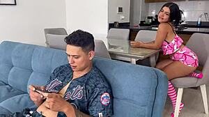 big ass latina licks my cock deep i bend her over fuck hard doggystyle