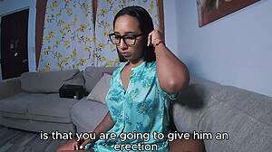 oops bought wrong toy now stepmom leyne rodriguez learns deepthroat blowjob on small cock