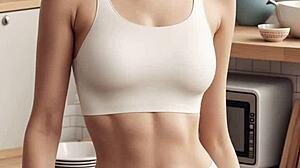 ai lingerie models pose barefoot with panties and cute feet