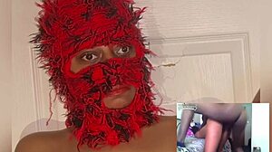 ebony wife squirts hard watching xvideos with eye-rolling orgasms reaction