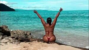 juicy ebony babe bent over for stranger's monster black cock