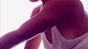 workout girl nipslip flashes perky nipples teasing downblouse reveal!