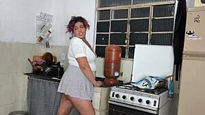 Wife's Lesbian Friend Gets Skirt Pulled For Hard Fuck