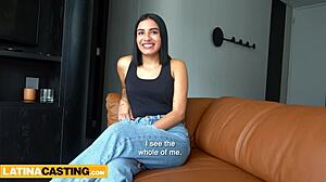 Heart pounding as big booty latina teen rides producer's monster cock in casting