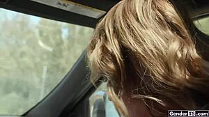 big tits tgirl blake lovely hitchhikes dick swinging free... wanna ride?