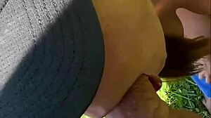 Watch this 18yo yoga teen deepthroat my cock outdoors!