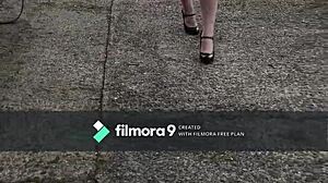 Chubby Brit Totters in Tight Miniskirt