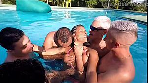 my first gangbang delight giving ass pussy to old guys cuckold