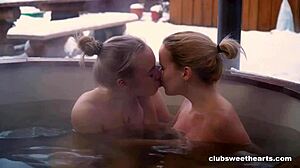 Snowy hot tub shaved teen anal intrigue