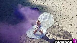 blonde olivia preston adores flaunting her petite body posing outdoors softly