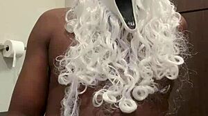 Santa's stroking his monster cock, wanna help him bust?