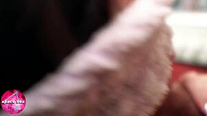 blindfolded brunette teases deepthroats monster cock swallows facial cum pov