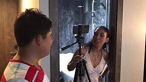 Innocent Big Ass Latina's Big Tits Face Fury in Whore Assistant's Fake Casting Facial