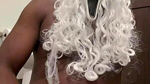 Santa's stroking his monster cock, wanna help him bust?