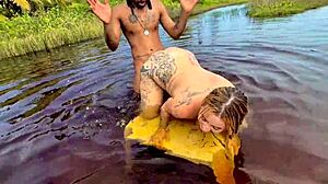 Adventurous Gay Couple's Raw Passionate Bareback Fuck in Mangroves