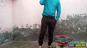 Hot college girl roams homes begging for intense neighborhood fucks