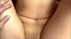 sexy brunette's oiled massage turns into hairy pussy hardcore facial