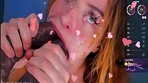 camgirl bella adams gags on bbc dildo machine deepthroat facefuck sloppy