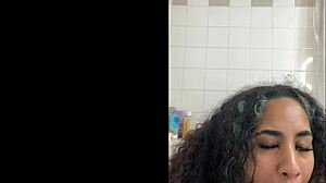 shower squirting toy ride tempts my wet shaved latina pussy for you